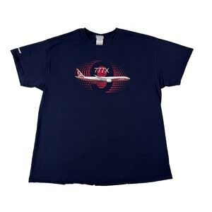 Boeing 777X Mens Graphic Print T Shirt Size XL Officially Licensed Navy‎ Blue